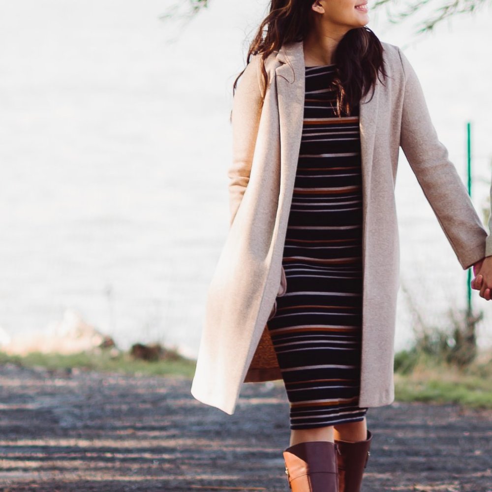 ZARA Beige Open-Front Peacoat